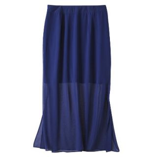 Mossimo Womens Plus Size Illusion Maxi Skirt   Athens Blue 2