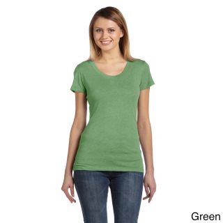 Bella Bella Womens Tri blend Scoop Neck T shirt Green Size XXL (18)