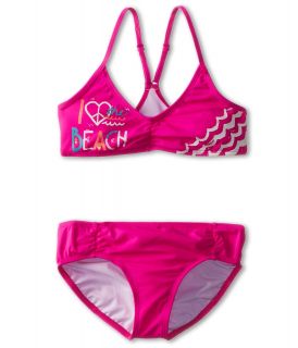 Billabong Kids Logo Racerback Set Girls Swimwear Sets (Pink)