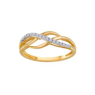1/10 CT. T.W. Diamond 10K Yellow Gold Swirl Ring, Womens