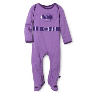 Batman Newborn Girls Long sleeve Sleep N Play   Purple 0 3 M