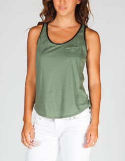 Faux Leather Trim Womens Tank Olive In Sizes X Large, Small, X Small,