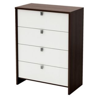 Kids Chest South Shore Dainty 4 Drawer Chest   Mocha and White
