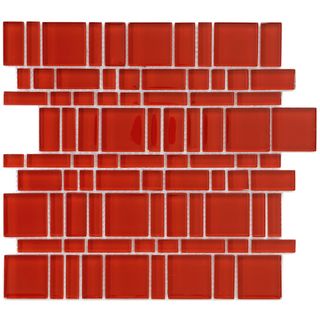 Somertile 11 3/4x11 3/4 in Reflections Carnelian Glass Mosaic Tile (pack Of 10)