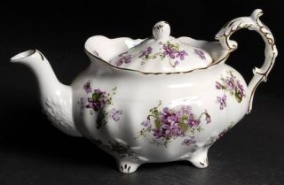 Hammersley Victorian Violets Teapot & Lid, Fine China Dinnerware   Bunches Of Vi