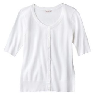 Merona Womens Short Sleeve Cardigan   Fresh White   XS