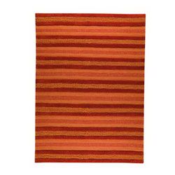 Hand woven Gren Orange Wool Rug (56 X 710)