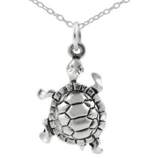 Journee Collection Sterling Silver Turtle Necklace   Silver