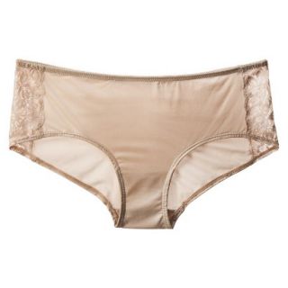 Gilligan & OMalley Womens Micro Shirred With Lace Hipster   Mochaccino XS