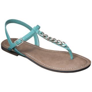 Womens Merona Tracey Chain Sandals   Turquoise 9