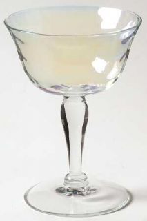 West Virginia Glass Specialty Iridescent Luster Low Sherbet   Stem #3840, Loop O