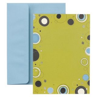Foliage Dots Lime Flat Invitation Card   (30 Counts)