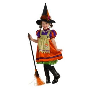 Girls Orange Witch Costume