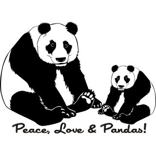Peace Love And Pandas Vinyl Art Quote