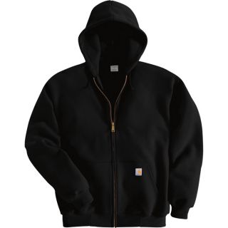 Carhartt Hooded Zip Front Sweatshirt   Black, 5XL, Big Style, Model K122