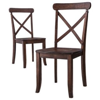 Dining Chair French Country X Back Dining Chair   Dark Brown (Espresso) (Set