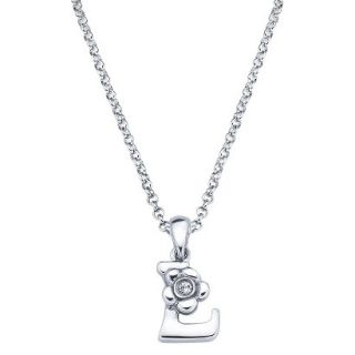 Little Diva Sterling Silver Diamond Accent Initial L Pendant Necklace   Silver