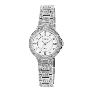 Armitron Now Womens Silver Tone Crystal Glitz Bracelet Watch