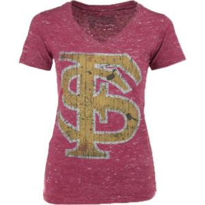 Florida State Seminoles NCAA Womens Antique Vneck Tri Burnout T Shirt