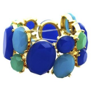 Womens Fashion Stretch Bracelet   Gold/Blue/Green