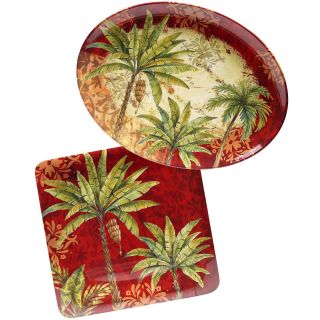 Sunset Palm 2 pc. Platter Set