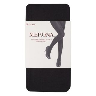 Merona Control Top Opaque Womens Tights   Black 1X