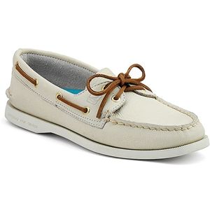 Sperry Top Sider Womens Authentic Original 2 Eye Ivory Shoes, Size 8.5 M   9265570