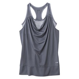 C9 by Champion Womens Cowl Neck Layered Tank   Military Blue XL