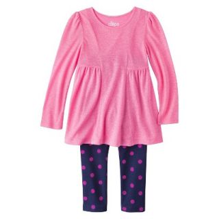 Circo Infant Toddler Girls 2 Piece Top and Legging Set   Pink 4T