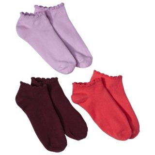 Merona Womens 3 Pack Low Cut Socks   Scalloped Edge One Size Fits Most