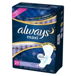 Always Maxi Heavy Overnight Pads   27 Count