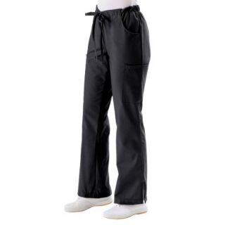 Medline Ladies Modern Fit Cargo Scrub Pants   Black (X Large)