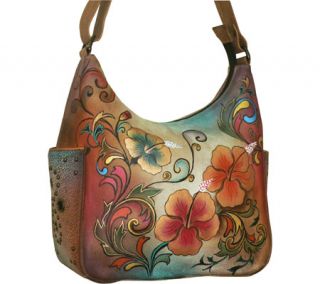 Womens Anuschka Hobo/Side Pockets   Henna Floral Hobo Handbags