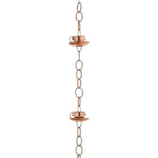 Good Directions Teacups Rain Chain   Polished Copper
