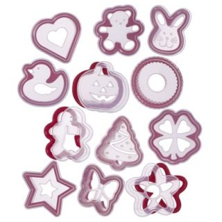 Progressive International Bakers Red and Clear Cookie Cutter and Stencil Set 24 