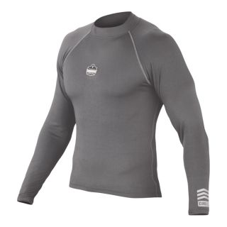 Ergodyne CORE Performance Work Wear Thermal Long Sleeve Shirt   Gray, XL, Model