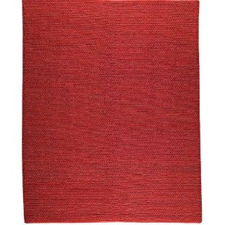 Hand woven Ladh Dark Orange Wool Rug (66 X 99)