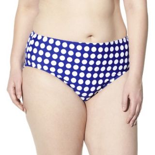Womens Plus Size Bikini Swim Bottom   Cobalt Blue/White 22W