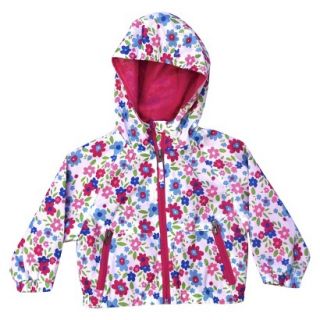 Pink Platinum Infant Toddler Girls Floral Windbreaker Jacket   White 3T