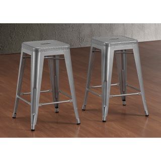 Tabouret 24 inch Perforated Steel Counter Stools (set Of 2)