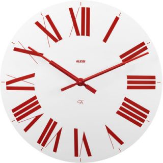 Alessi 14.17 Firenze Wall Clock 12 B/12 WR Color White / Red