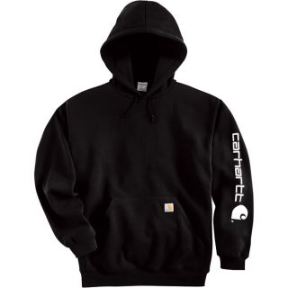 Carhartt Midweight Hooded Logo Sweatshirt   Black, XL Tall, Model K288