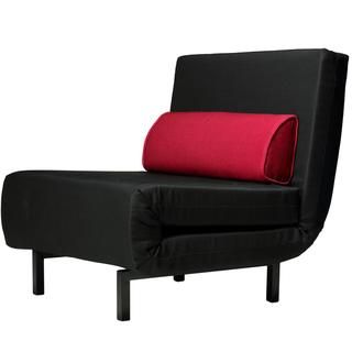 Cortesi Home Savion Black Convertible Accent Chair Bed