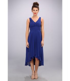 Ivy & Blu Maggy Boutique Sleeveless V Neck Hi Lo Hem Womens Dress (Blue)