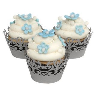 Silver Decorative Cupcake Wraps   25ct