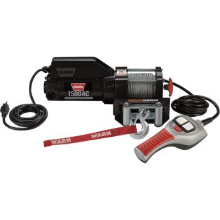 Warn Utility Winch with Wired Remote   1500Lb. Capacity, 120 Volt AC, Model