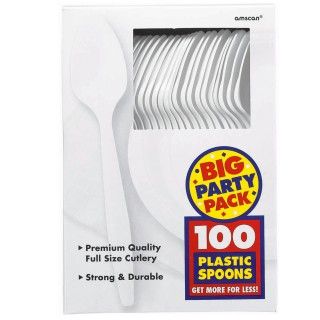 Frosty White Big Party Pack   Spoons