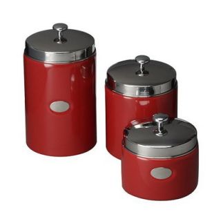 Red Contempo Canisters   Set of 3