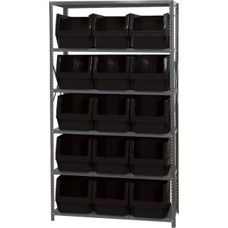 Quantum Storage Complete Shelving System with Large Parts Bins   18 Inch x 42