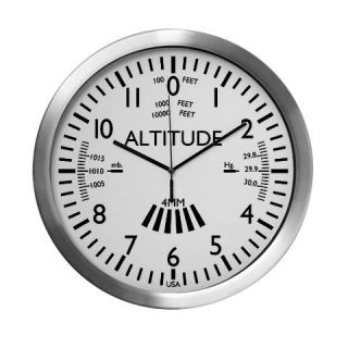  Large Altimeter Wall Clock (White) Aluminum